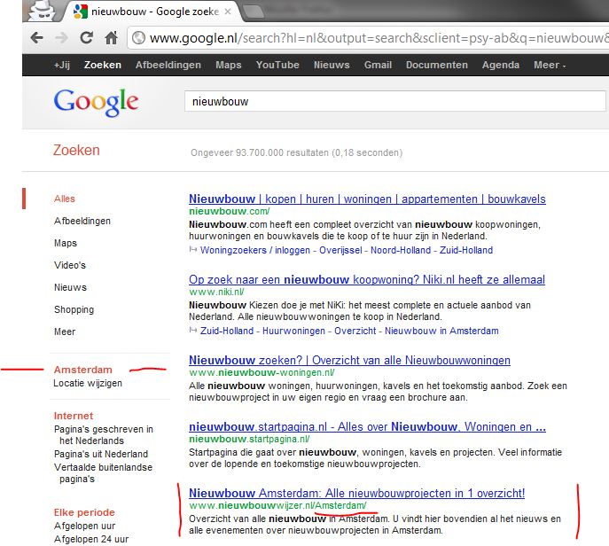 Google Locatie en Positie